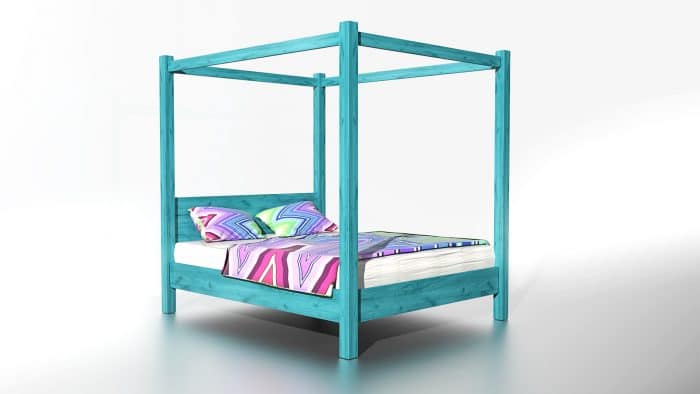 łóżko z drewna do sypialni